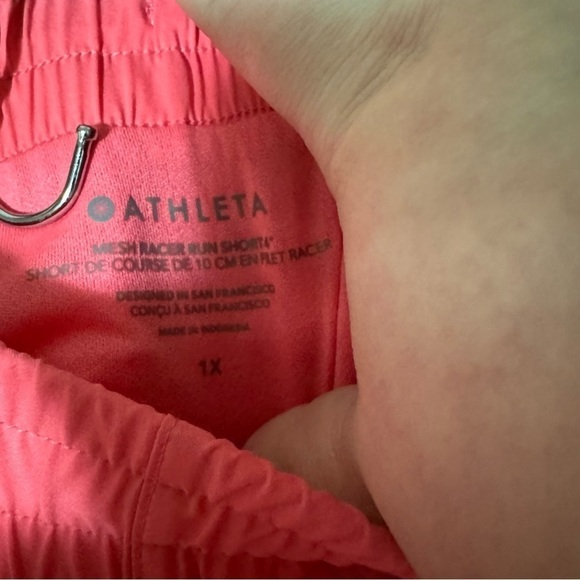 Athleta Mesh Racer Run Shorts 4” in Pink - Size 1X - Picture 9 of 10